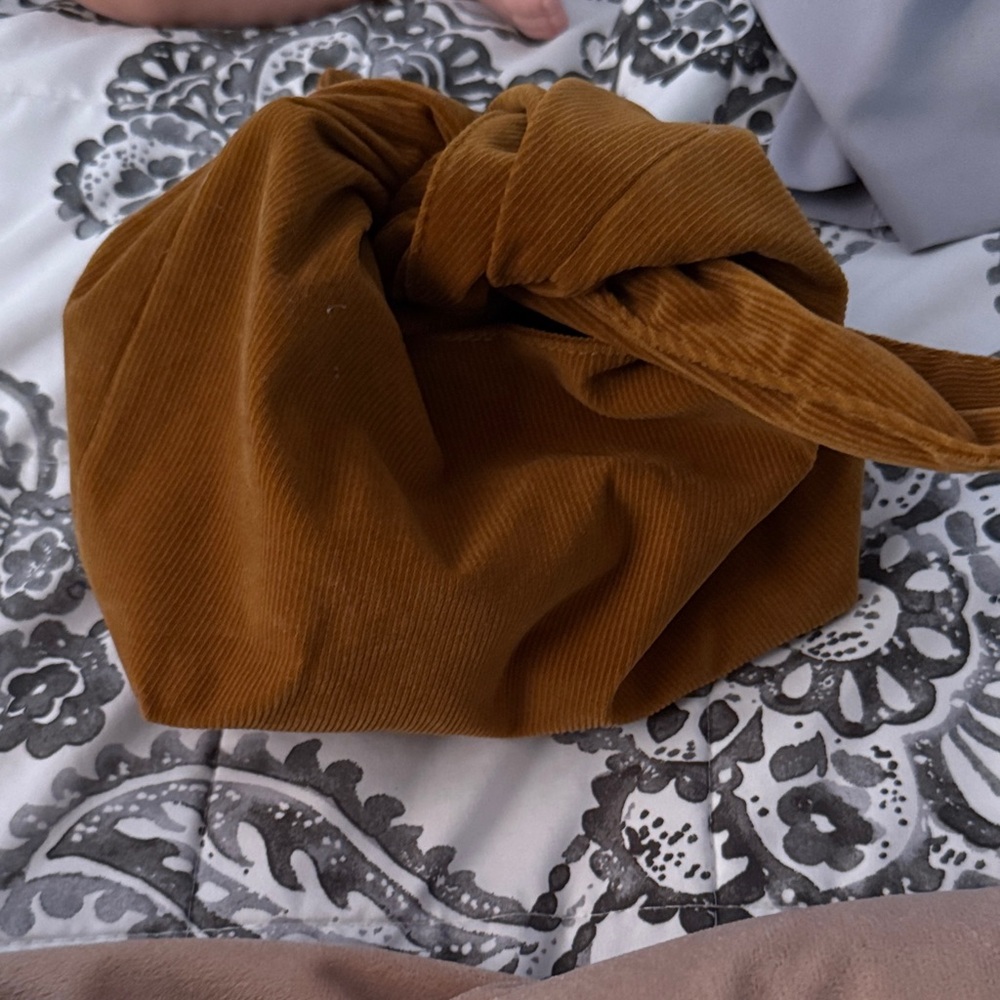 Brown Corduroy Knot Bag from Merit